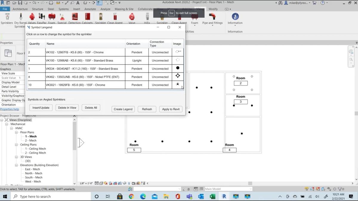 Viking Symbol Manager on Revit screen